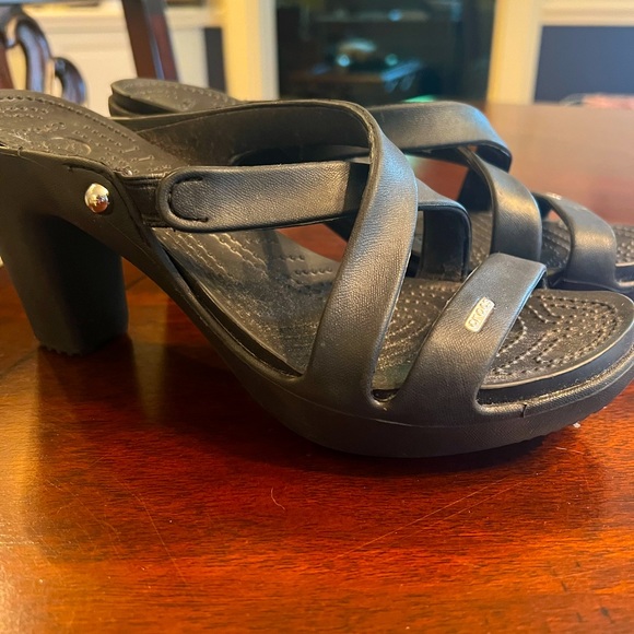 CROCS heels size 10 Black - Picture 2 of 3